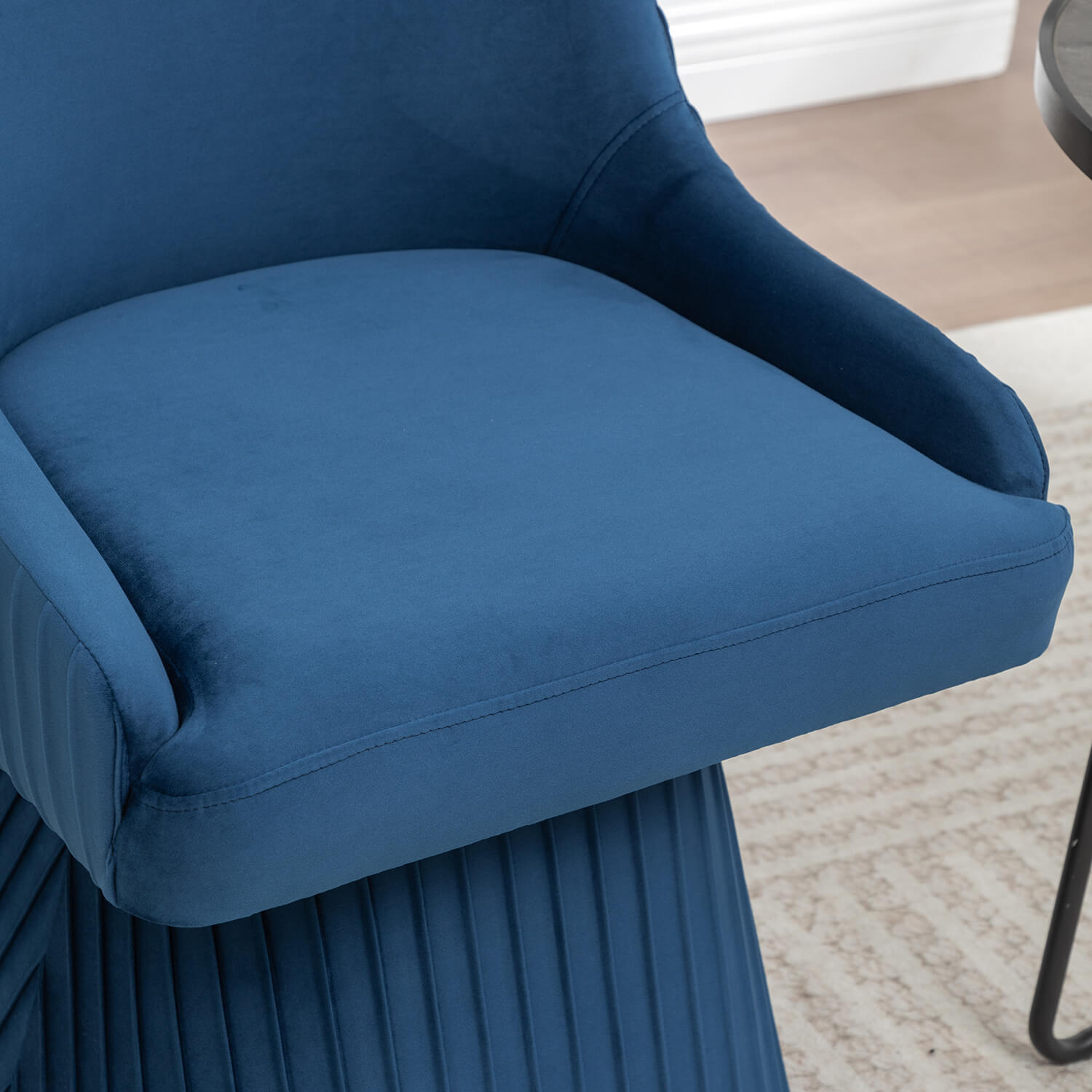 SEYNAR Modern Velvet 360 Degree Swivel Armless Dining chair(Single/Set of 2/4/6)