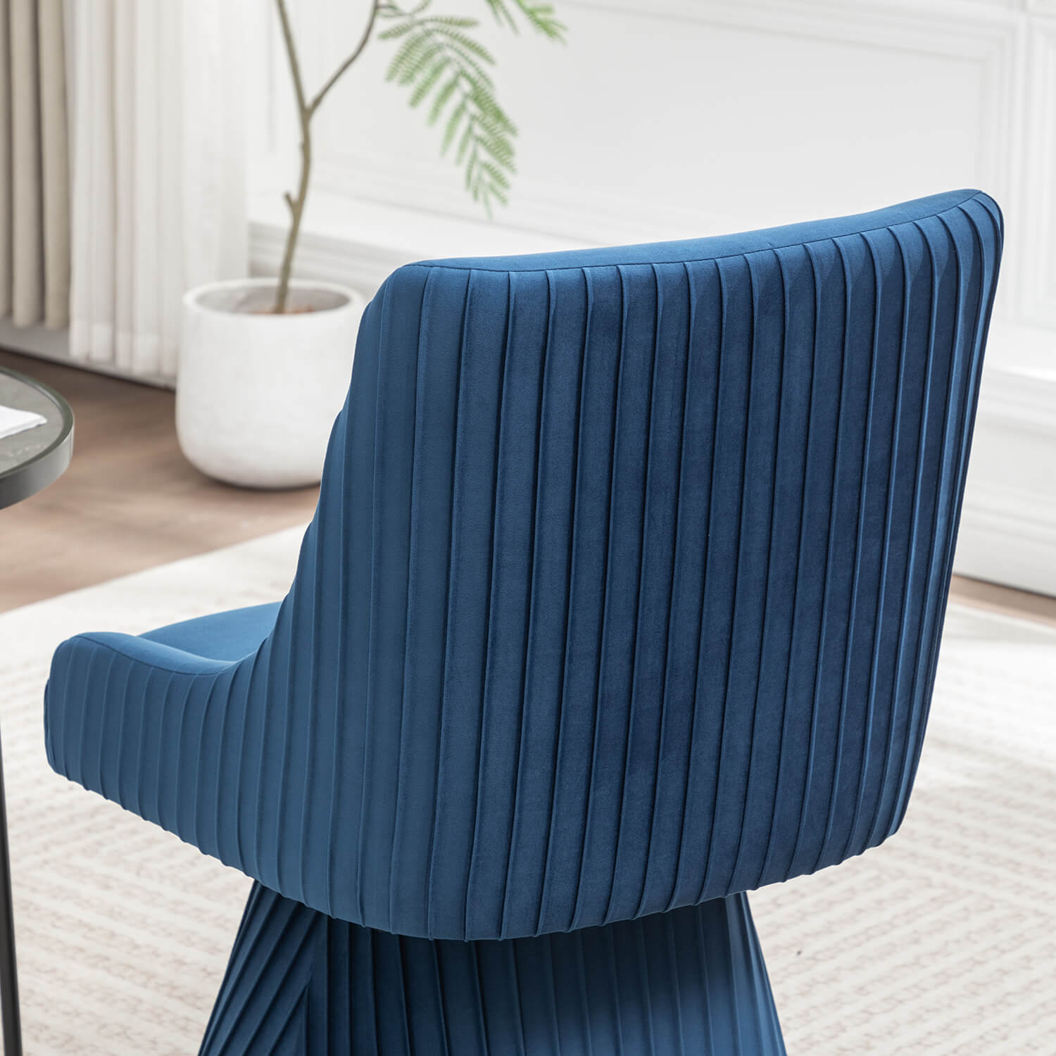 SEYNAR Modern Velvet 360 Degree Swivel Armless Dining chair(Single/Set of 2/4/6)