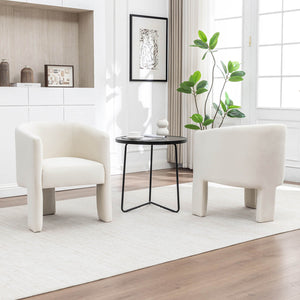 SEYNAR Modern Velvet Accent Chair, Upholstered Barrel Chair with Unique Solid Base for Living Room Soft Club Chair(Single/Set of 2/4/6)