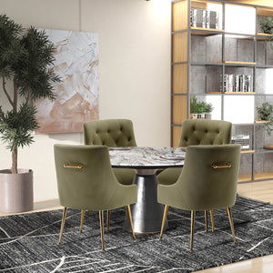 SEYNAR Modern Dining Chairs Set of 2/4/6, Upholstered Accent Chair Tufted Back Armless Chair with Back Pull