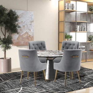 SEYNAR Modern Dining Chairs Set of 2/4/6, Upholstered Accent Chair Tufted Back Armless Chair with Back Pull