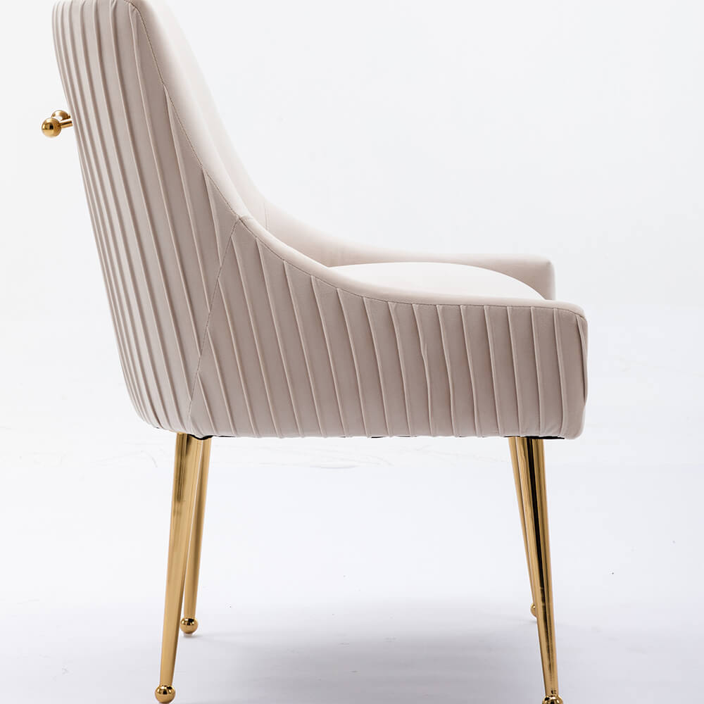 SEYNAR Modern Glam Boucle Pleated Velvet Dining Chair or Vanity Chair Set of 2/4/6