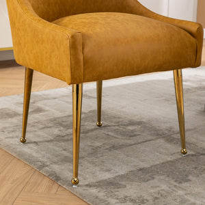 SEYNAR Modern Glam PU Leather Dining Chair or Vanity Chair Set of 2/4/6 with Rear Handle