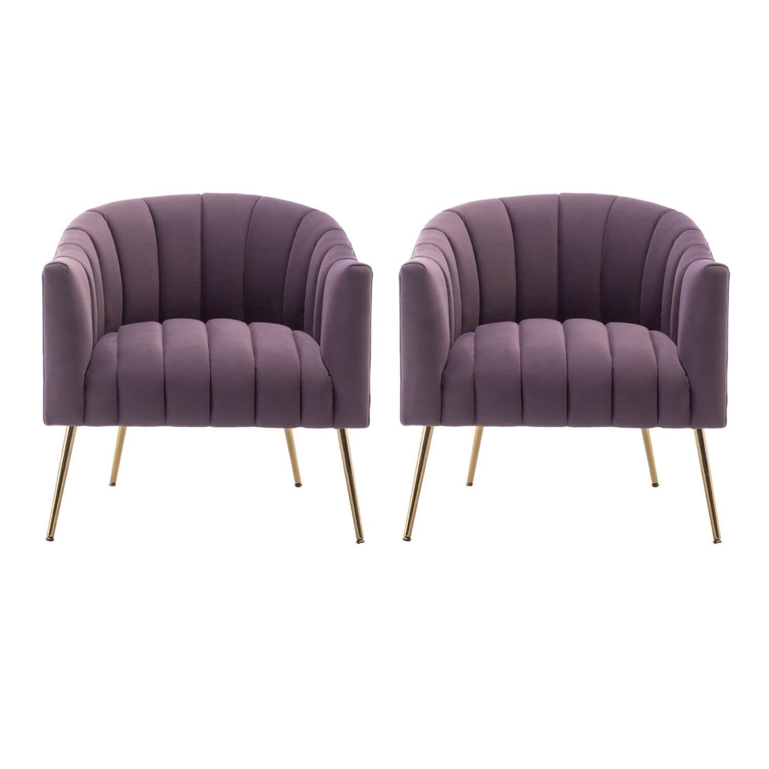 SEYNAR Modern Velvet Accent Chair,Round Upholstered Barrel Chair for Living Room