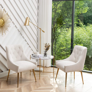SEYNAR Modern Dining Chairs Set of 2/4/6, Upholstered Accent Chair Tufted Back Armless Chair with Back Pull