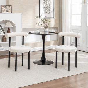 SEYNAR Modern Teddy Fabric Dining Chairs Set of 2/4/6, Minimalist Boucle Chairs