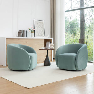 SEYNAR Modern Glam Velvet Upholstered 360 Degree Swivel Accent Armchair(Single/Set of 2)