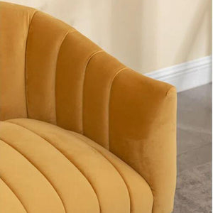SEYNAR Modern Glam Comfy 50" Metal Legs Curved Sofa 2 Seaters Loveseat with Tufted Back
