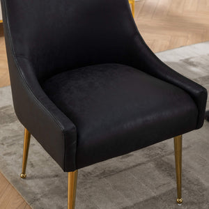 SEYNAR Modern Glam PU Leather Dining Chair or Vanity Chair Set of 2/4/6 with Rear Handle