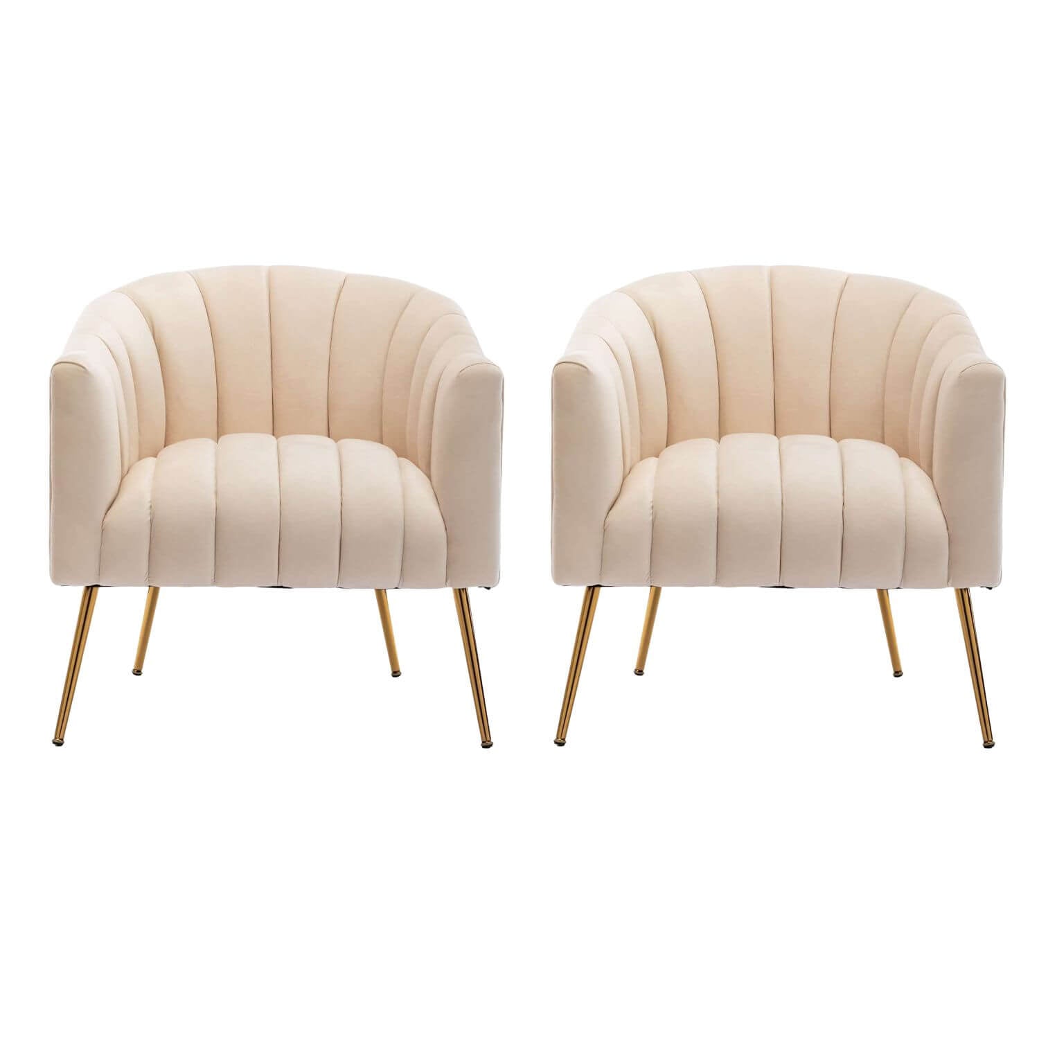 SEYNAR Modern Velvet Accent Chair,Round Upholstered Barrel Chair for Living Room