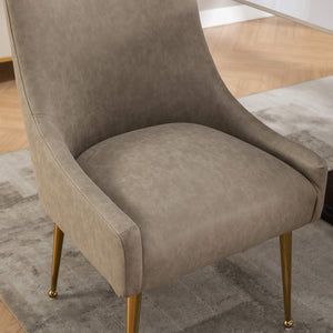 SEYNAR Modern Glam PU Leather Dining Chair or Vanity Chair Set of 2/4/6 with Rear Handle