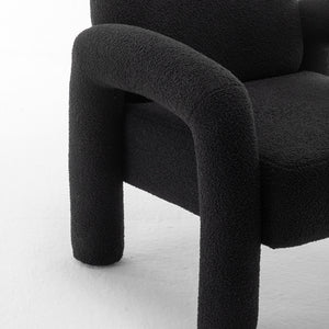 SEYNAR Modern Teddy Fabric Accent Chair with Sleek Legs (Single/Set of 2)