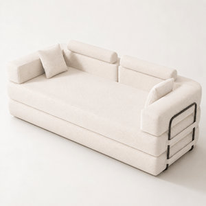 SEYNAR Corduroy Folding Sofa Bed, Memory Foam Compressed Sleeper Couch No Assembly