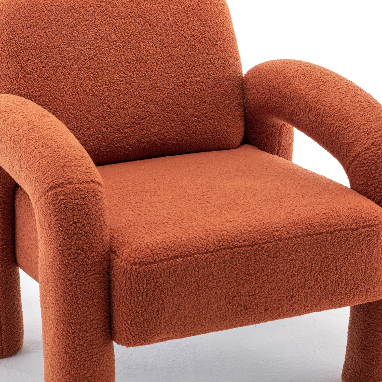 SEYNAR Modern Teddy Fabric Accent Chair with Sleek Legs (Single/Set of 2)