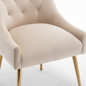 SEYNAR Modern Dining Chairs Set of 2/4/6, Upholstered Accent Chair Tufted Back Armless Chair with Back Pull
