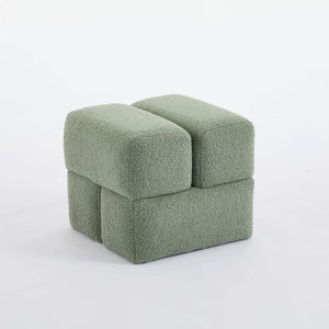 SEYNAR Modern 16.5''Faux Sherpa Square  Cube Otttoman