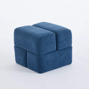SEYNAR Modern 16.5''Faux Sherpa Square  Cube Otttoman