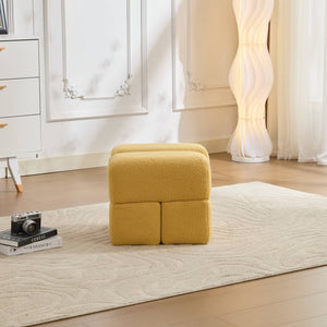 SEYNAR Modern 16.5''Faux Sherpa Square  Cube Otttoman