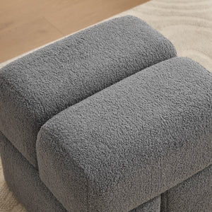 SEYNAR Modern 16.5''Faux Sherpa Square  Cube Otttoman