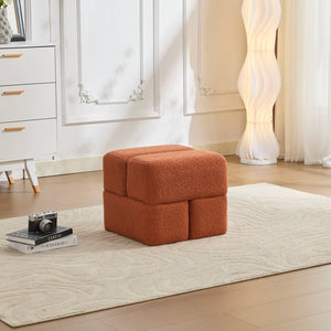 SEYNAR Modern 16.5''Faux Sherpa Square  Cube Otttoman