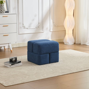 SEYNAR Modern 16.5''Faux Sherpa Square  Cube Otttoman