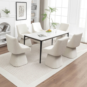 SEYNAR Modern Velvet 360 Degree Swivel Armless Dining chair(Single/Set of 2/4/6)