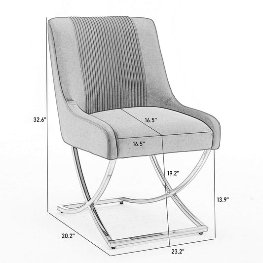 SEYNAR Contempoary Velvet Dining Chair Set of 2/4/6 with Metal Frame Legs and Back Pull
