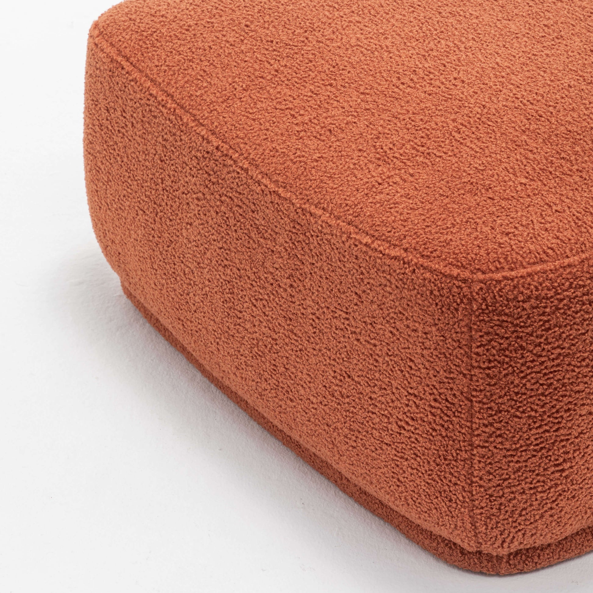 SEYNAR Modern 43'' Teddy Fabric Ottoman Bench