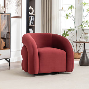 SEYNAR Modern Glam Velvet 360 Degree Swivel Accent Armchair with Tufted Back
