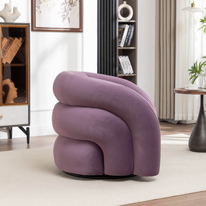 SEYNAR Modern Glam Velvet 360 Degree Swivel Accent Armchair with Tufted Back