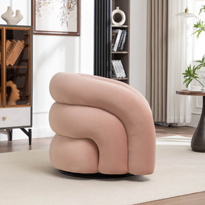 SEYNAR Modern Glam Velvet 360 Degree Swivel Accent Armchair with Tufted Back