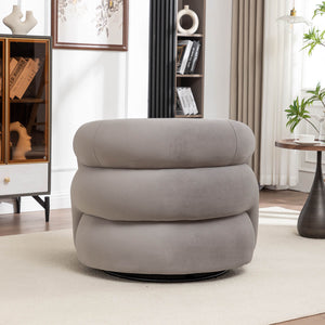 SEYNAR Modern Glam Velvet 360 Degree Swivel Accent Armchair with Tufted Back