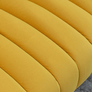 SEYNAR Modern Glam Comfy 50" Metal Legs Curved Sofa 2 Seaters Loveseat with Tufted Back
