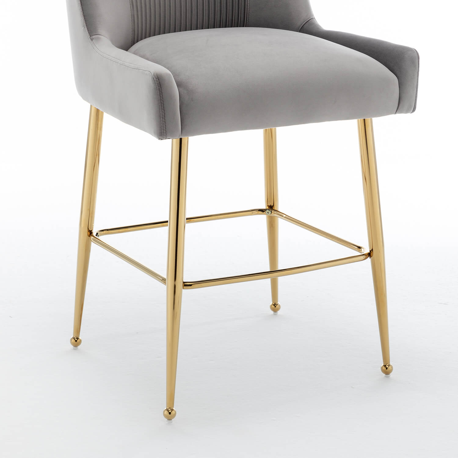 SEYNAR Modern Velvet 39'' H Metal Leg Counter or Bar Stools Set of 2/4