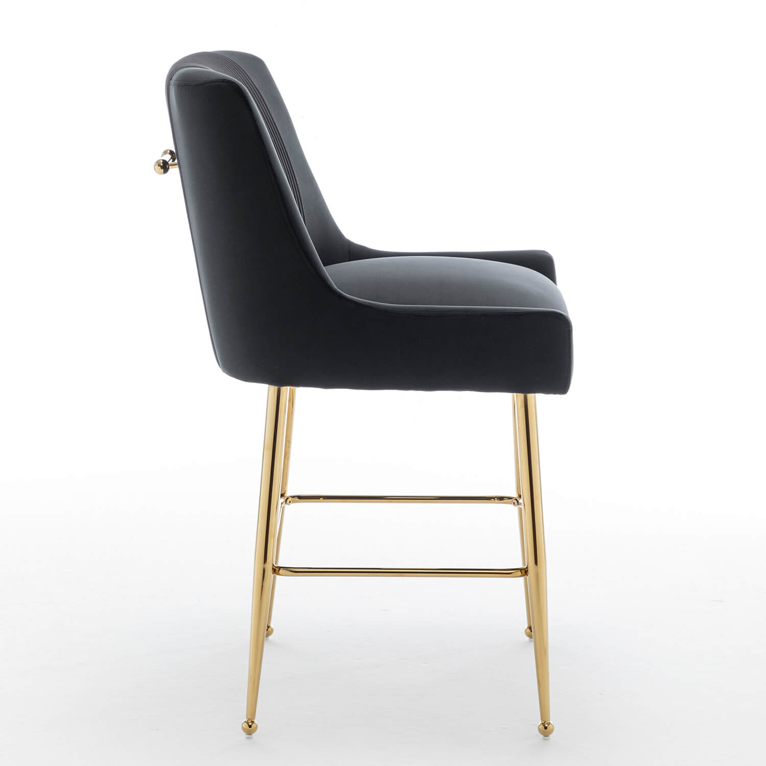 SEYNAR Modern Velvet 39'' H Metal Leg Counter or Bar Stools Set of 2/4