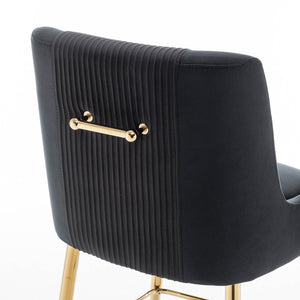SEYNAR Modern Velvet 39'' H Metal Leg Counter or Bar Stools Set of 2/4