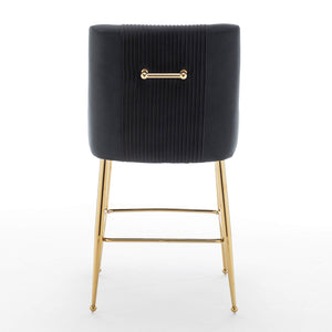 SEYNAR Modern Velvet 39'' H Metal Leg Counter or Bar Stools Set of 2/4