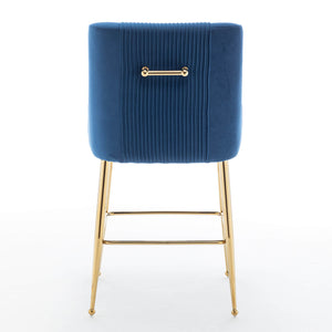 SEYNAR Modern Velvet 39'' H Metal Leg Counter or Bar Stools Set of 2/4