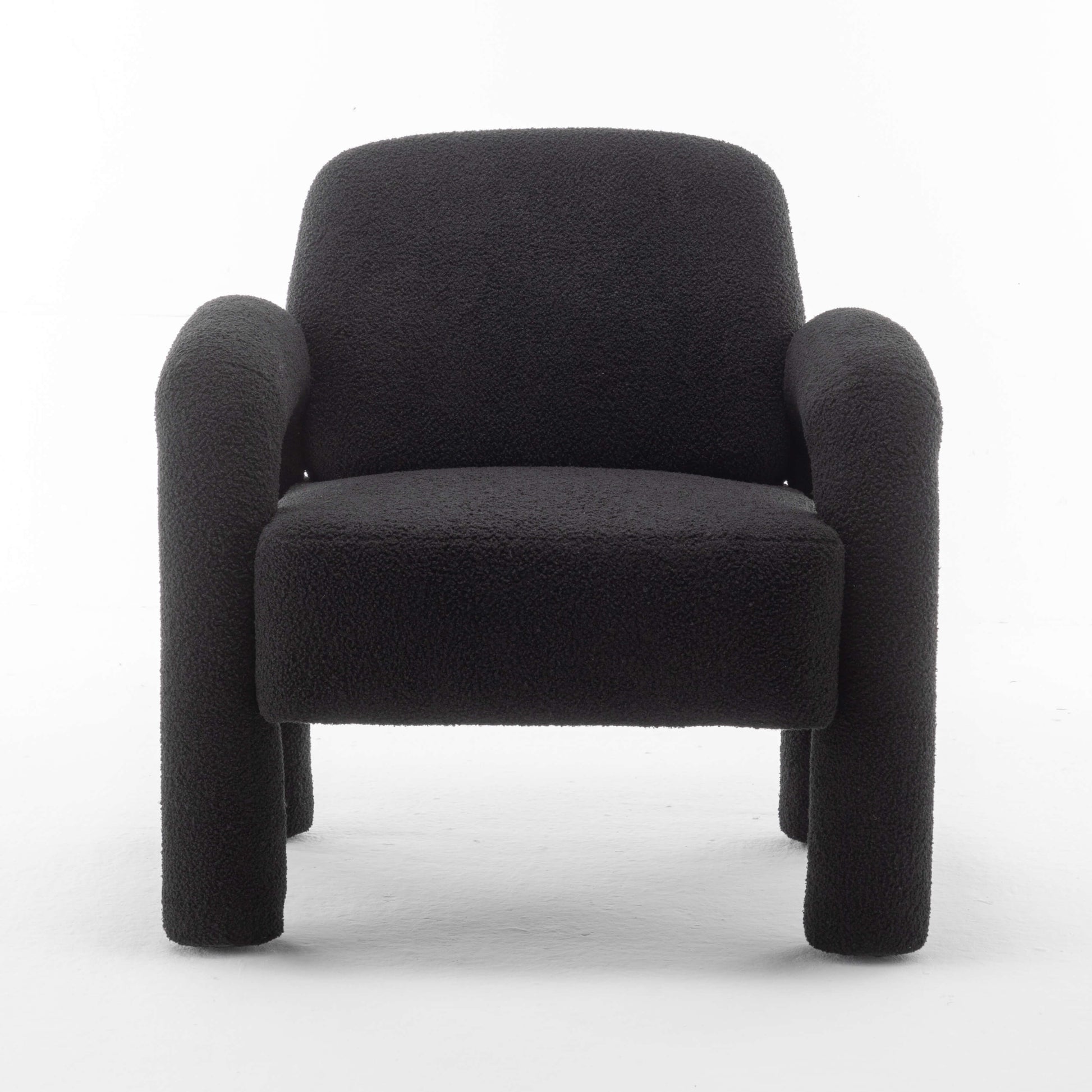 SEYNAR Modern Teddy Fabric Accent Chair with Sleek Legs (Single/Set of 2)
