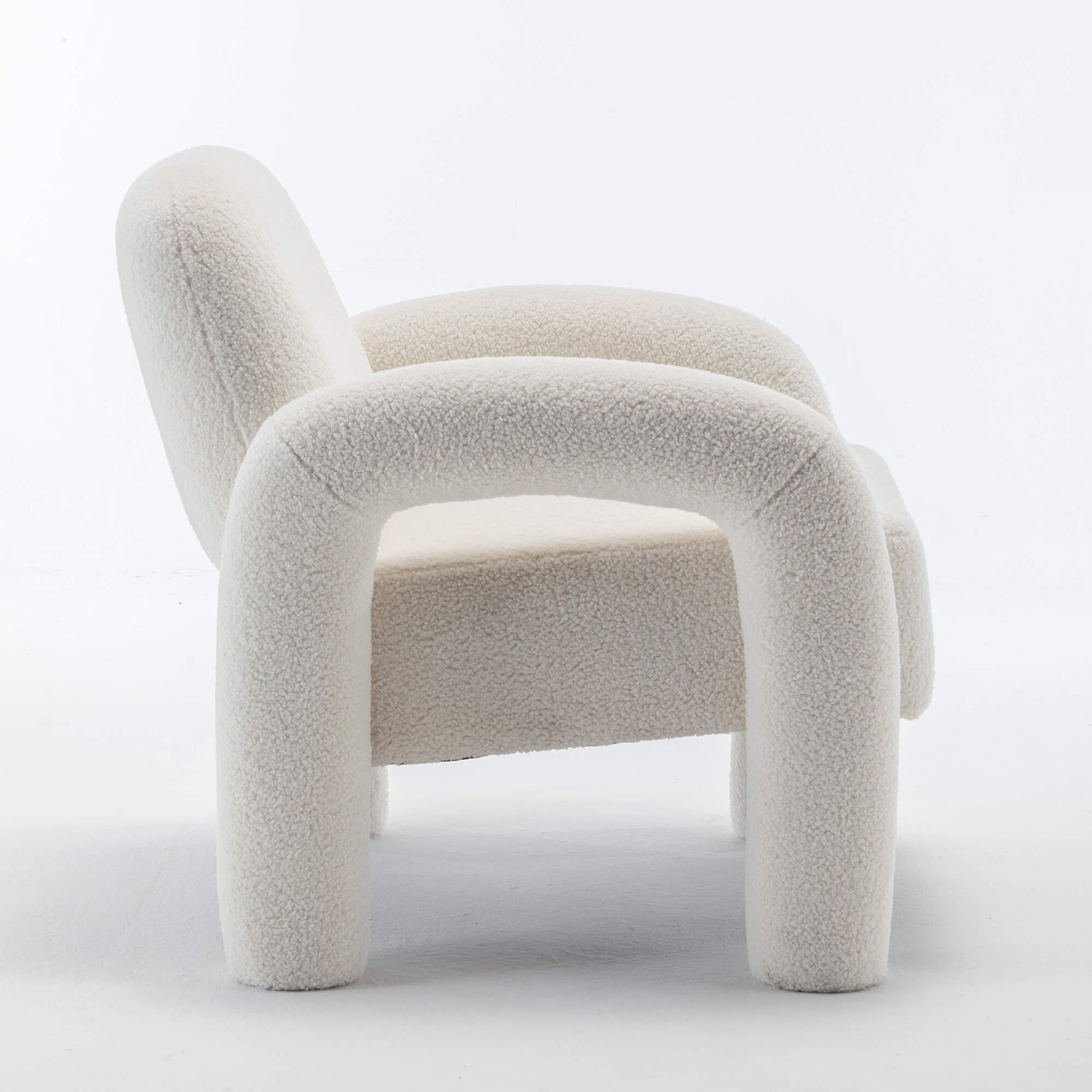 SEYNAR Modern Teddy Fabric Accent Chair with Sleek Legs (Single/Set of 2)