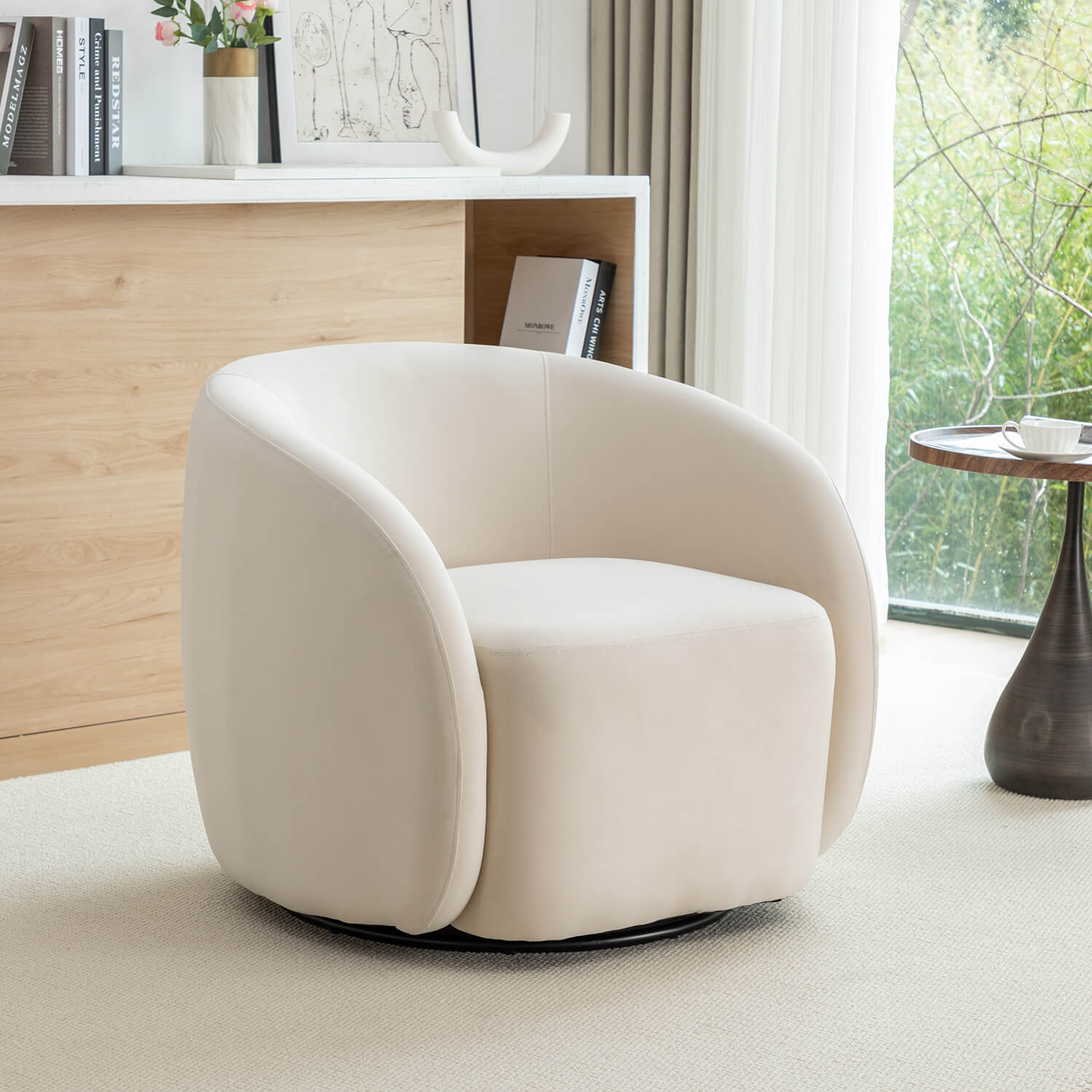 SEYNAR Modern Glam Velvet Upholstered 360 Degree Swivel Accent Armchair(Single/Set of 2)