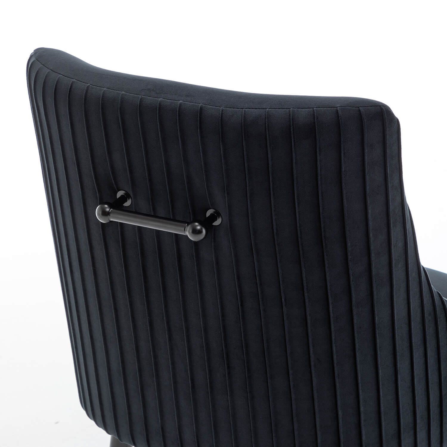 SEYNAR Modern Glam Velvet Black Metal Legs Dining Chair or Vanity Chair Set of 2/4/6 with Rear Handle