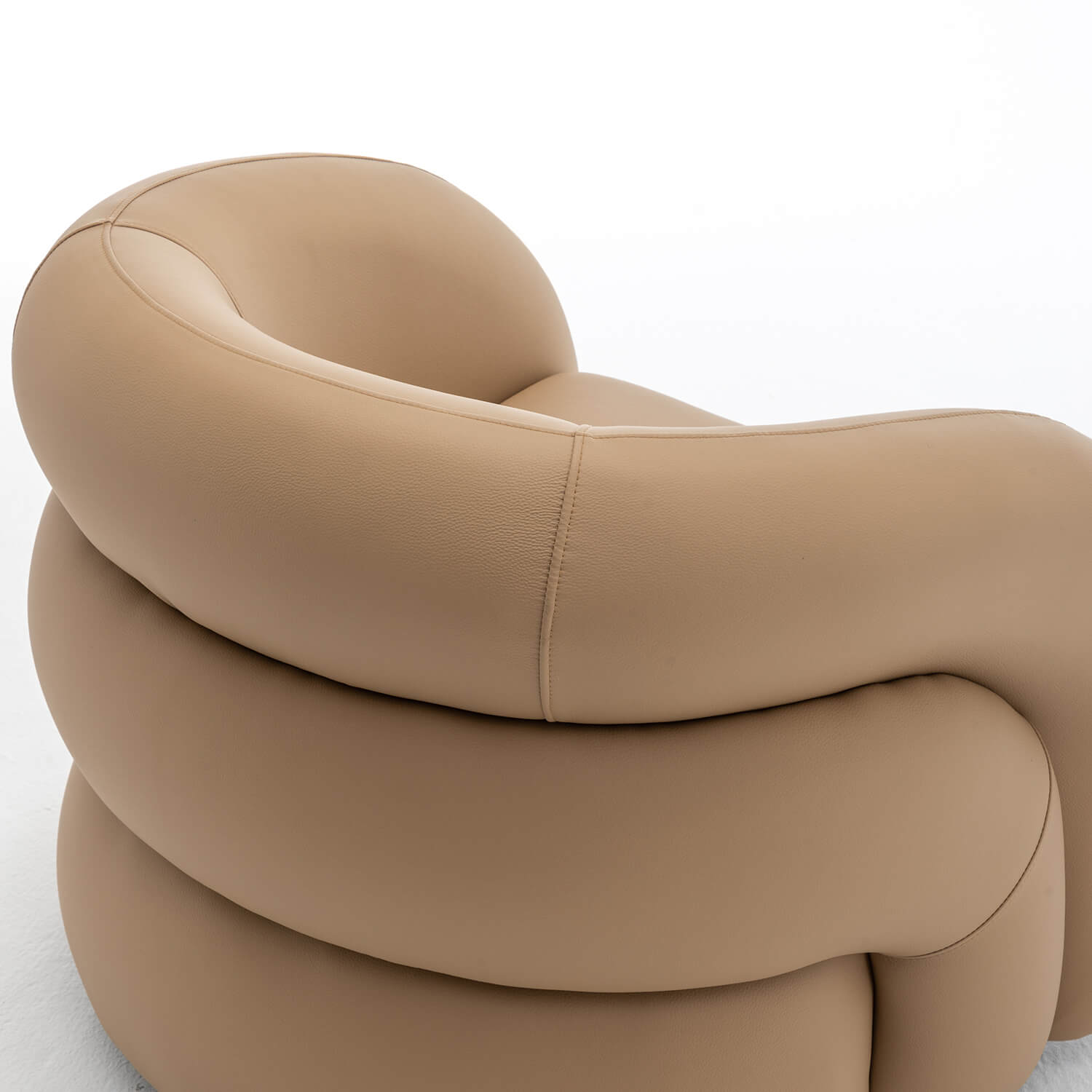 SEYNAR Modern Glam PU Leather 360 Degree Swivel Accent Armchair with Metal Base