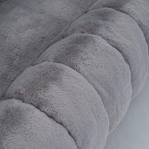 SEYNAR 75" Modern Loveseat Sofa with 3 Pillows, Cozy Faux Fur Double Couch for Living Room