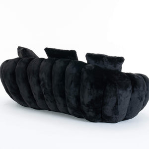 SEYNAR 75" Modern Loveseat Sofa with 3 Pillows, Cozy Faux Fur Double Couch for Living Room