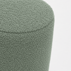 SEYNAR Modern Teddy Fabric Ottoman, Clover Footstool Footrest for Living Room