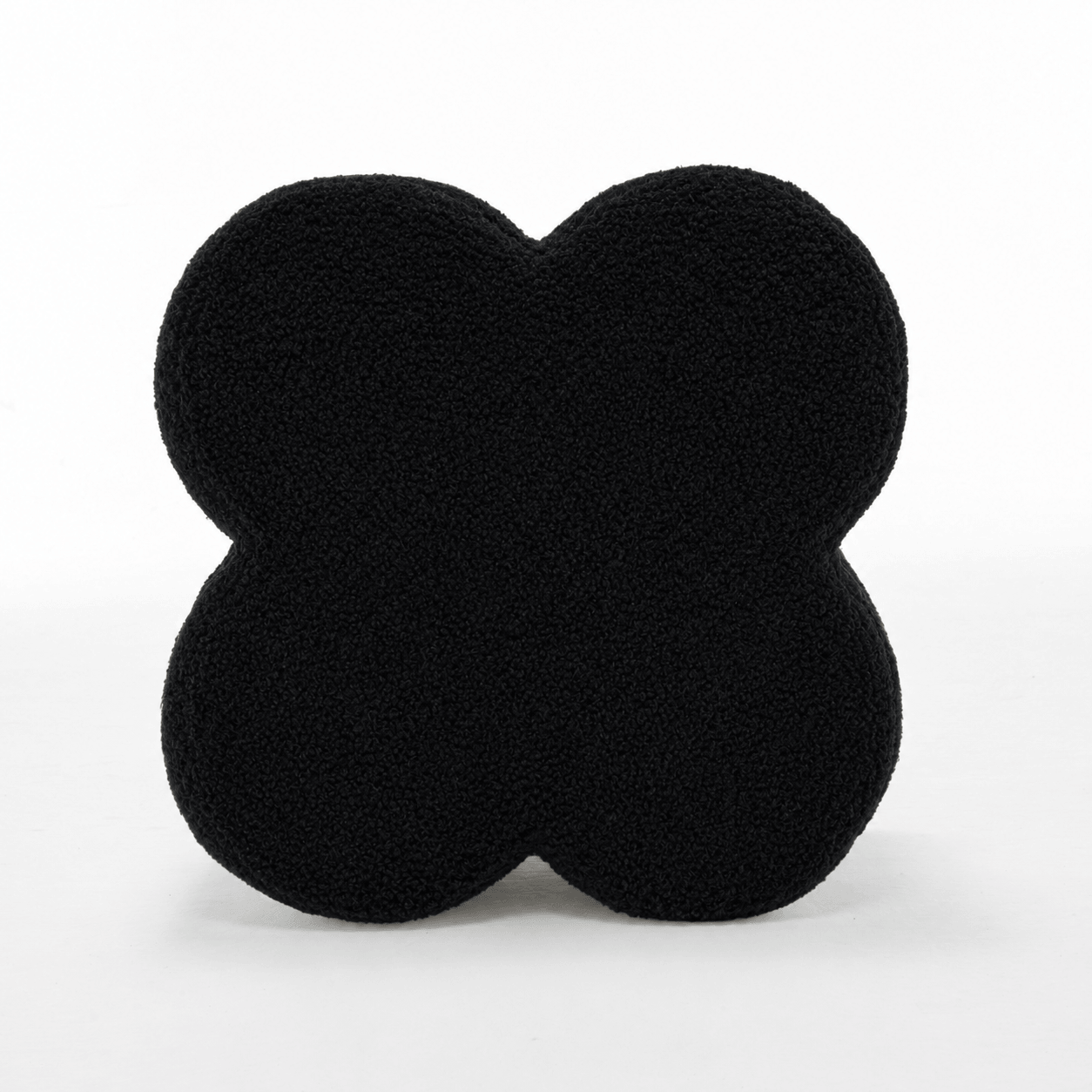 SEYNAR Modern Teddy Fabric Ottoman, Clover Footstool Footrest for Living Room