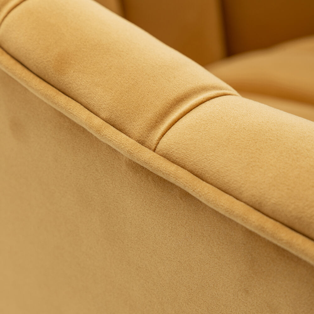 SEYNAR Modern Velvet Accent Chair,Round Upholstered Barrel Chair for Living Room