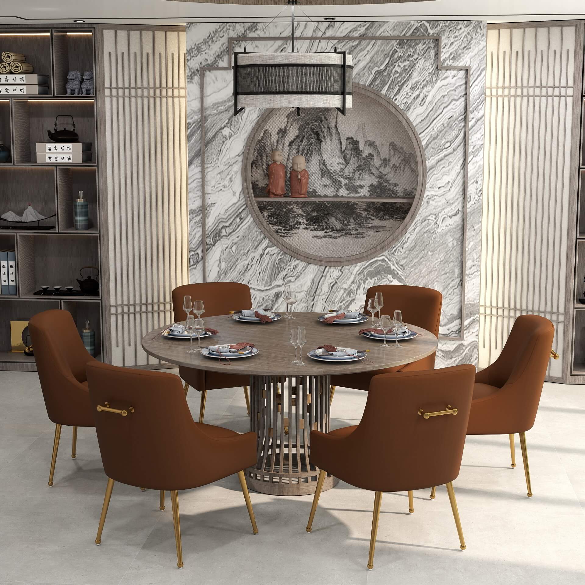 SEYNAR Modern Glam PU Leather Dining Chair or Vanity Chair Set of 2/4/6 with Rear Handle