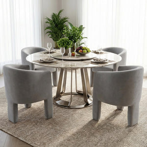 SEYNAR Modern Velvet Accent Chair, Upholstered Barrel Chair with Unique Solid Base for Living Room Soft Club Chair(Single/Set of 2/4/6)